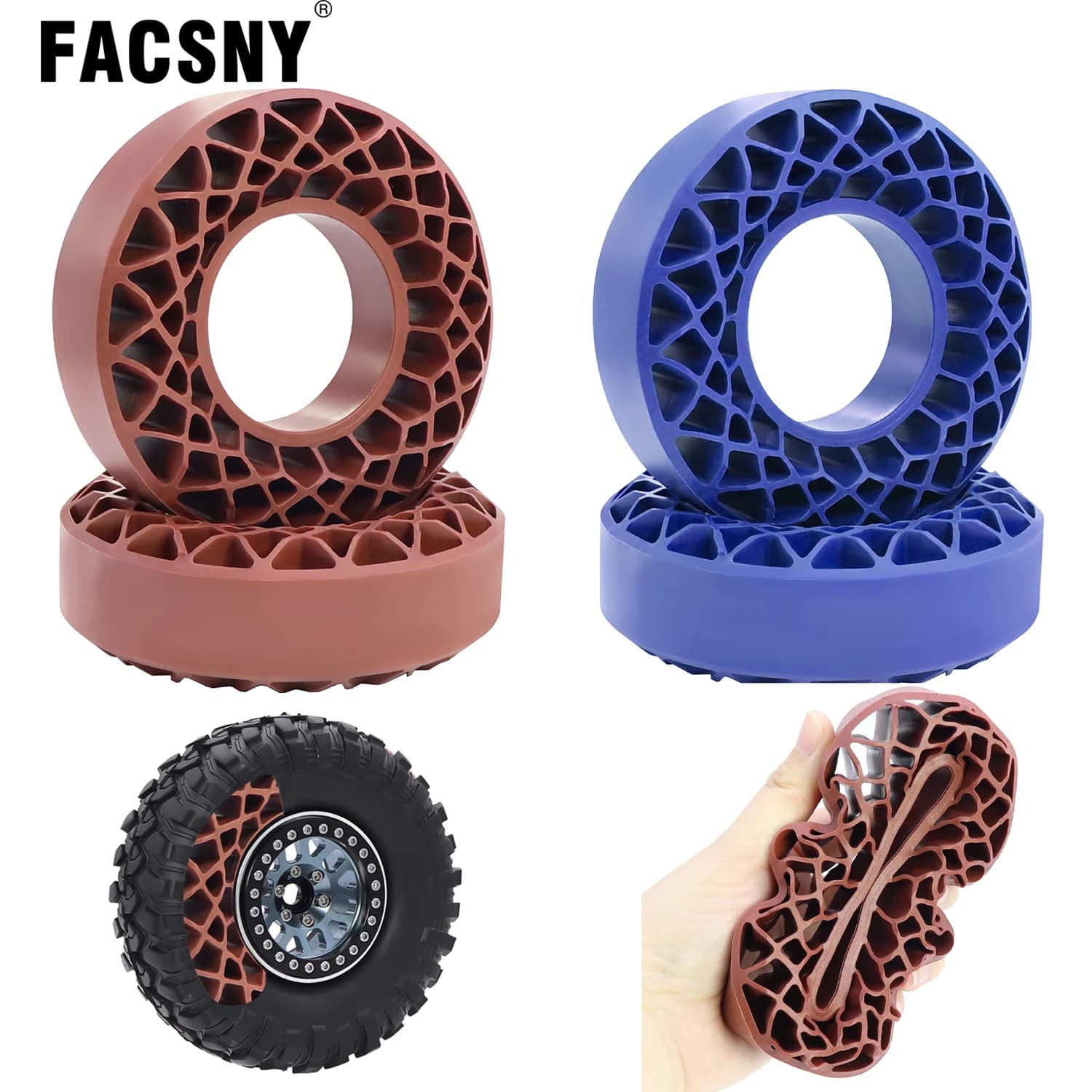 Inserti in gomma siliconica impermeabile da 1,9 pollici 110x36mm, inserti in schiuma fai-da-te per RC Crawler 1/10 Axial SCX10 Capra TRX4 Gen8 Rgt Yikong