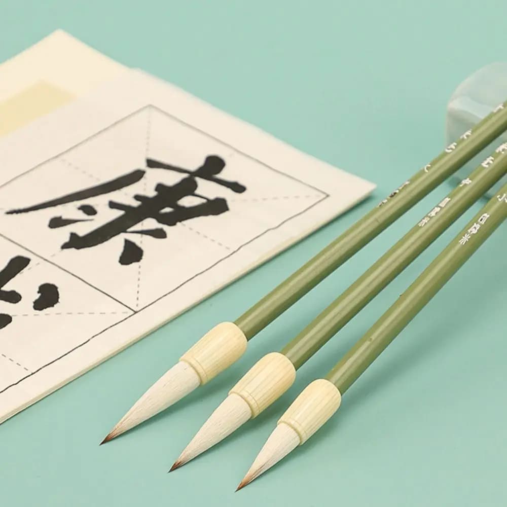 Calligraphy Brush Art Paint Brush Oil Painting Crisperding Script Writing Brush Chinese Brushes Wooden Handle
