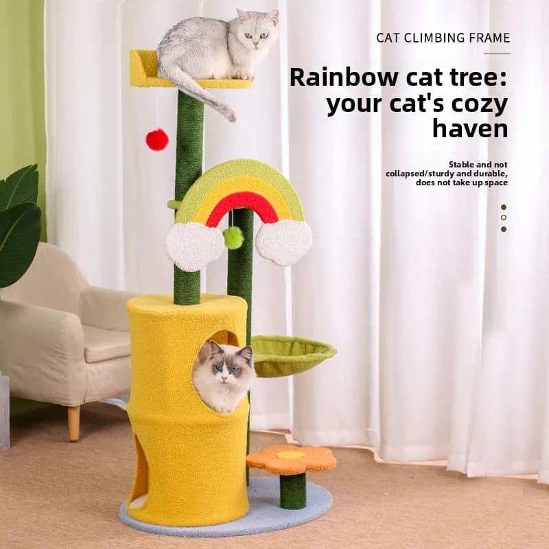 Rainbow cat trees sisal does not drop crumbs cat scratching column multi-cat household pet products toys