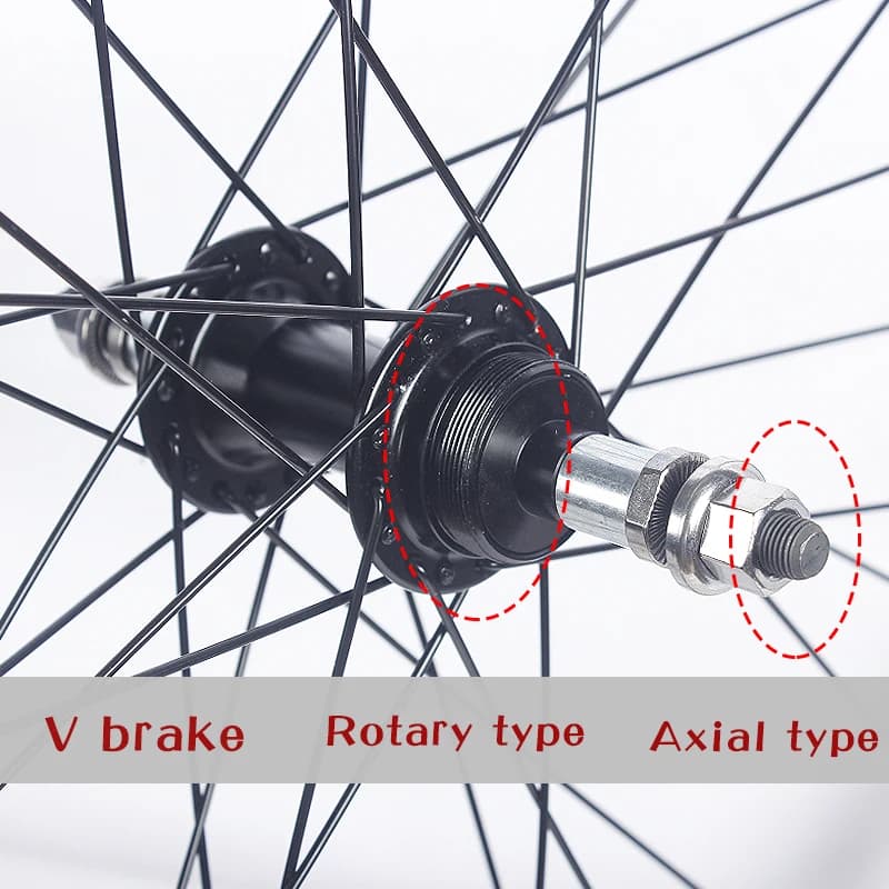 Set di ruote per mountain bike ROCKBAO 24 26 pollici, freno a V, tipo rotativo/tipo a cassetta, 2 cuscinetti, 100X135mm, 26er MTB, ruota per bicicletta da 27,5 pollici