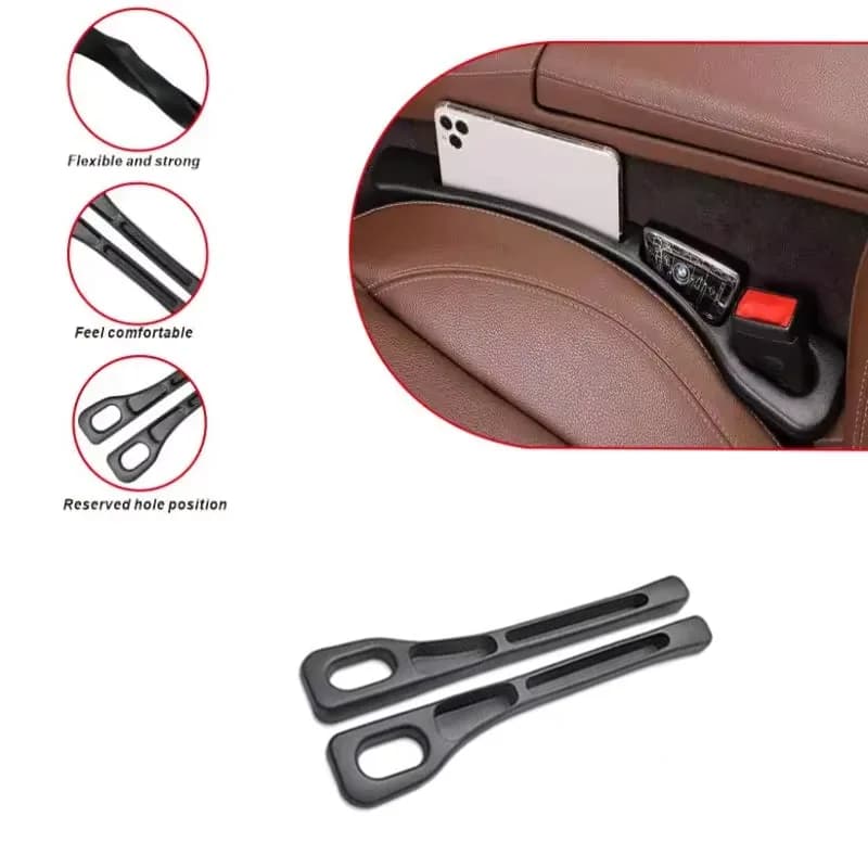 2 Pezzi Organizer Universale per Fessure Sedile Auto in PU, Striscia Anti-perdita per Sedile Auto, Organizer per Fessure Sedile, Accessori