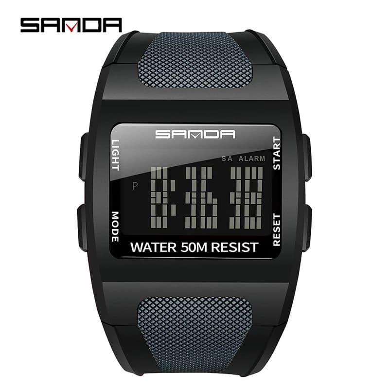 Orologio digitale Sanda 222 per uomo, orologio da polso sportivo da uomo, resistente agli urti, impermeabile, cronometro, orologio elettronico militare