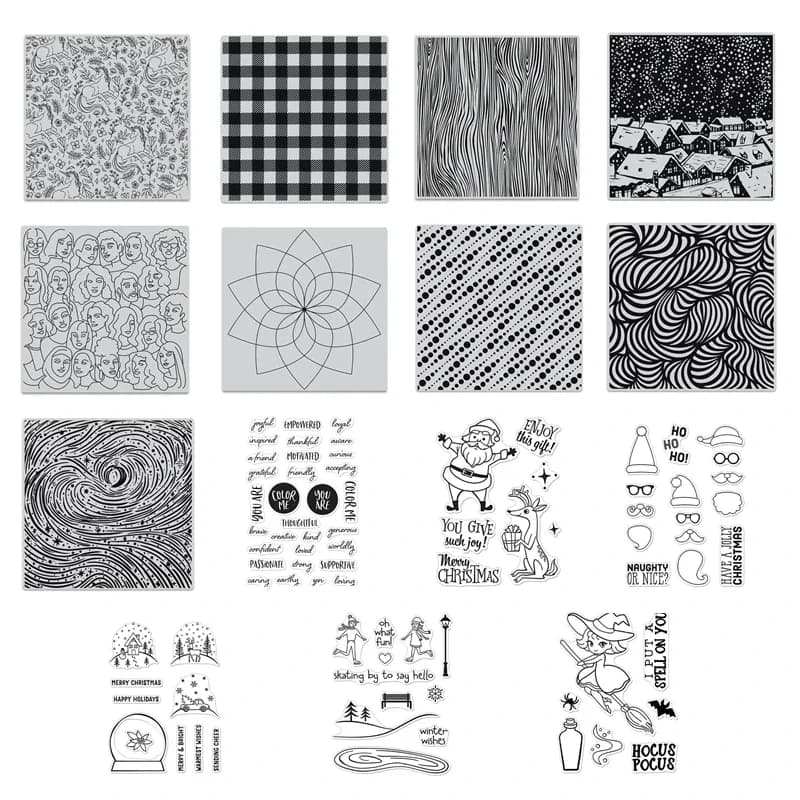 Clear Stamps for Scrapbooking Card Making Christmas Background Embossing Frame Card Set No Cutting Dies