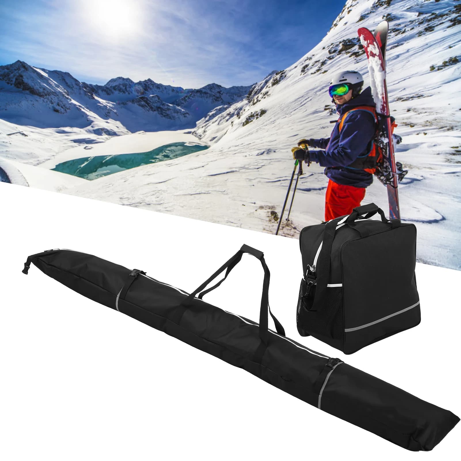 Borsa da snowboard in nylon e borse portaoggetti per scarponi da sci Set di custodie da viaggio impermeabili Borse per scarponi da sci Borsa per scarponi da sci Borsa da snowboard