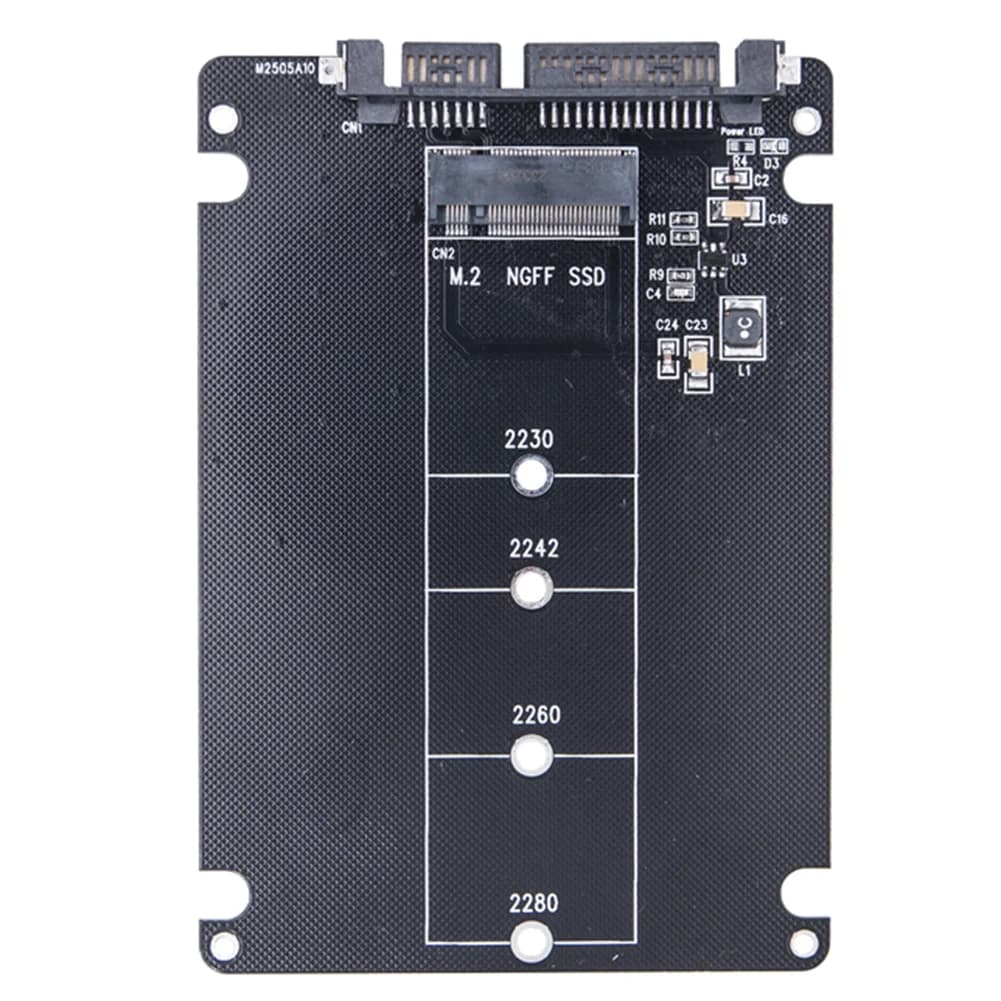 Adattatore convertitore M.2 NGFF SSD a SATA3, box esterno per disco rigido, scheda adattatore dual-use M.2 NGFF a SATA3.0 per PC