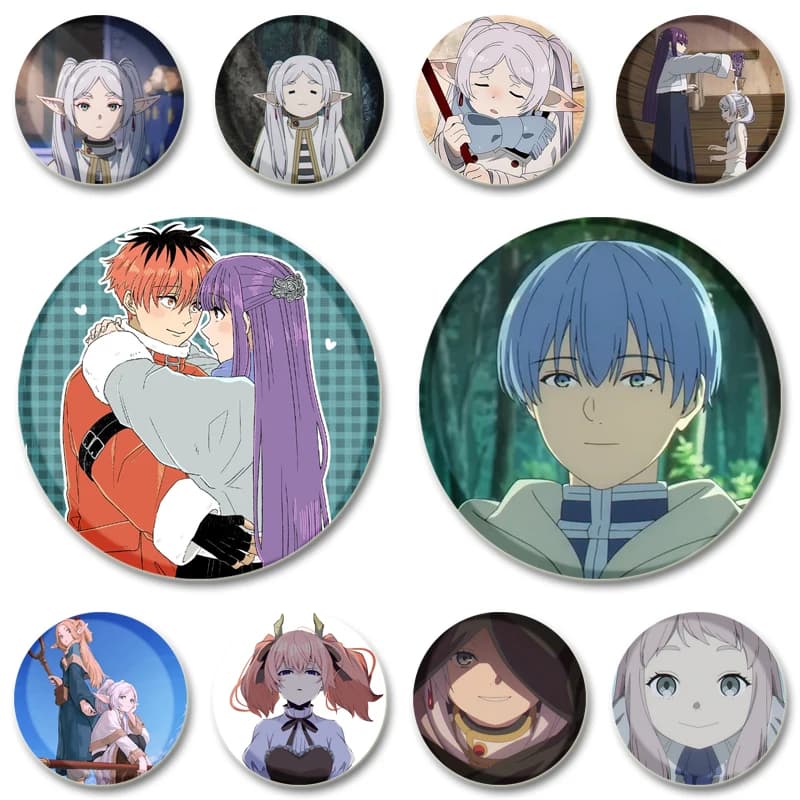 Frieren, felce, Stark,Himmel Comic Figure Badge Cartoon Anime splay spille squisite spille smaltate carine per vestiti zaino regalo