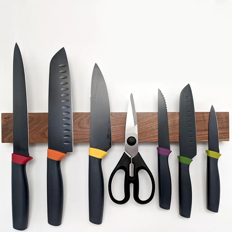 Portacoltelli magnetico in legno per montaggio a parete 30 40 cm Potente blocco magnetico per coltelli da chef Striscia portaoggetti per coltelli da cucina