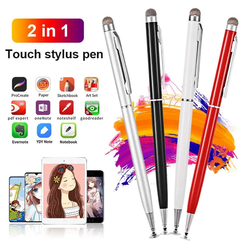 Stilo capacitivo 2 in 1 per penne stilo Touch Screen per penna per telefono Android per penna Touch universale Mobile per tablet