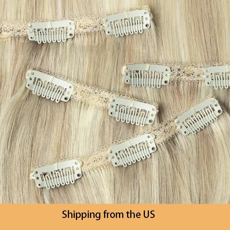 Human Hair Clips Real Natural Hair Extension Full Head 7 Pieces Clip Ins To Add Volume Shipping From United States