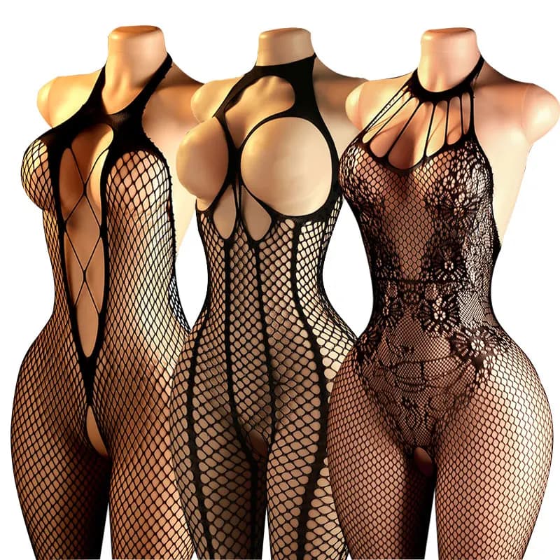 10 Stili di Bodystocking Sexy Senza Seno per Donne, Lingerie Aperta sul Davano, Collant Erotici, Babydoll e Abbigliamento da Notte