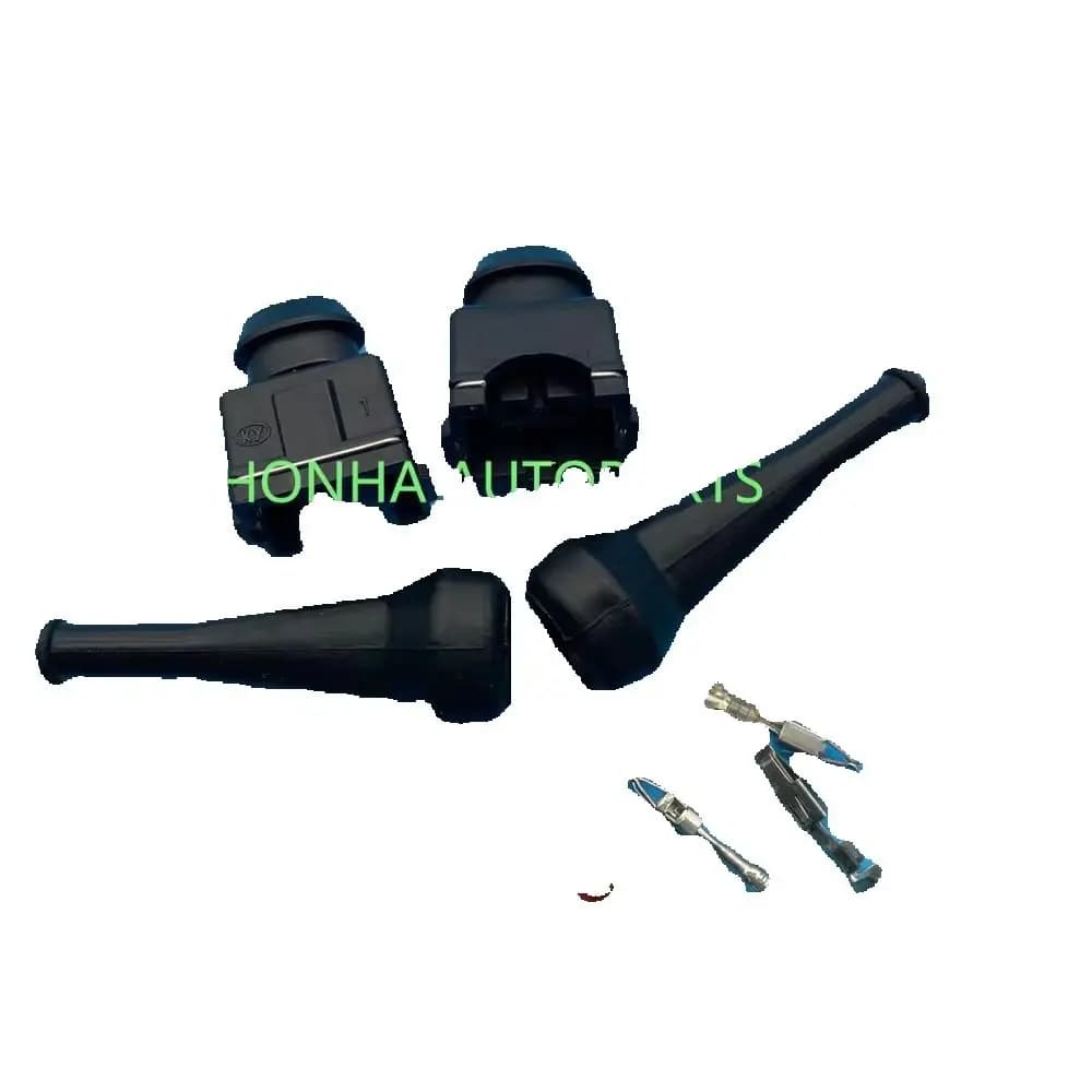 Spedizione gratuita 10 pezzi EV1 PA66 connettore per iniettore di carburante a 2 pin per connettore auto Tyco con guaina in gomma