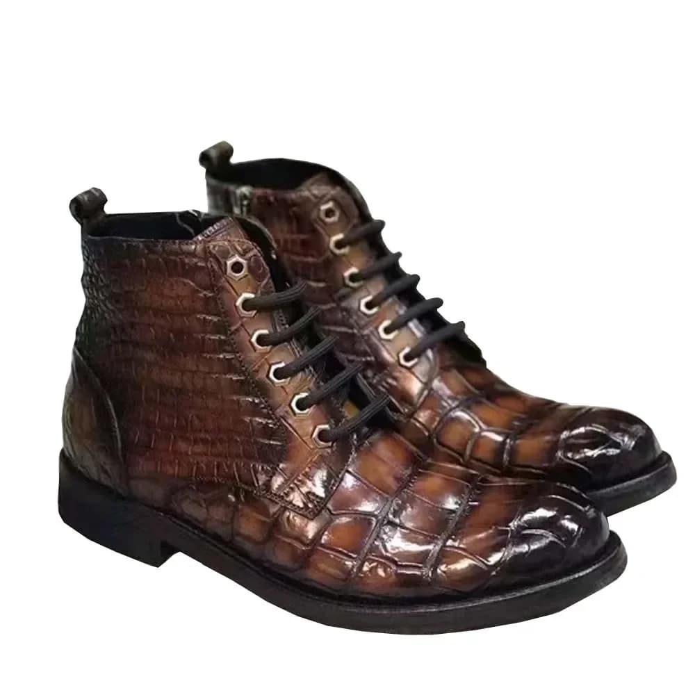 yingshang nuovi uomini di arrivo stivali stivali maschili uomini scarpe di coccodrillo colore pennello