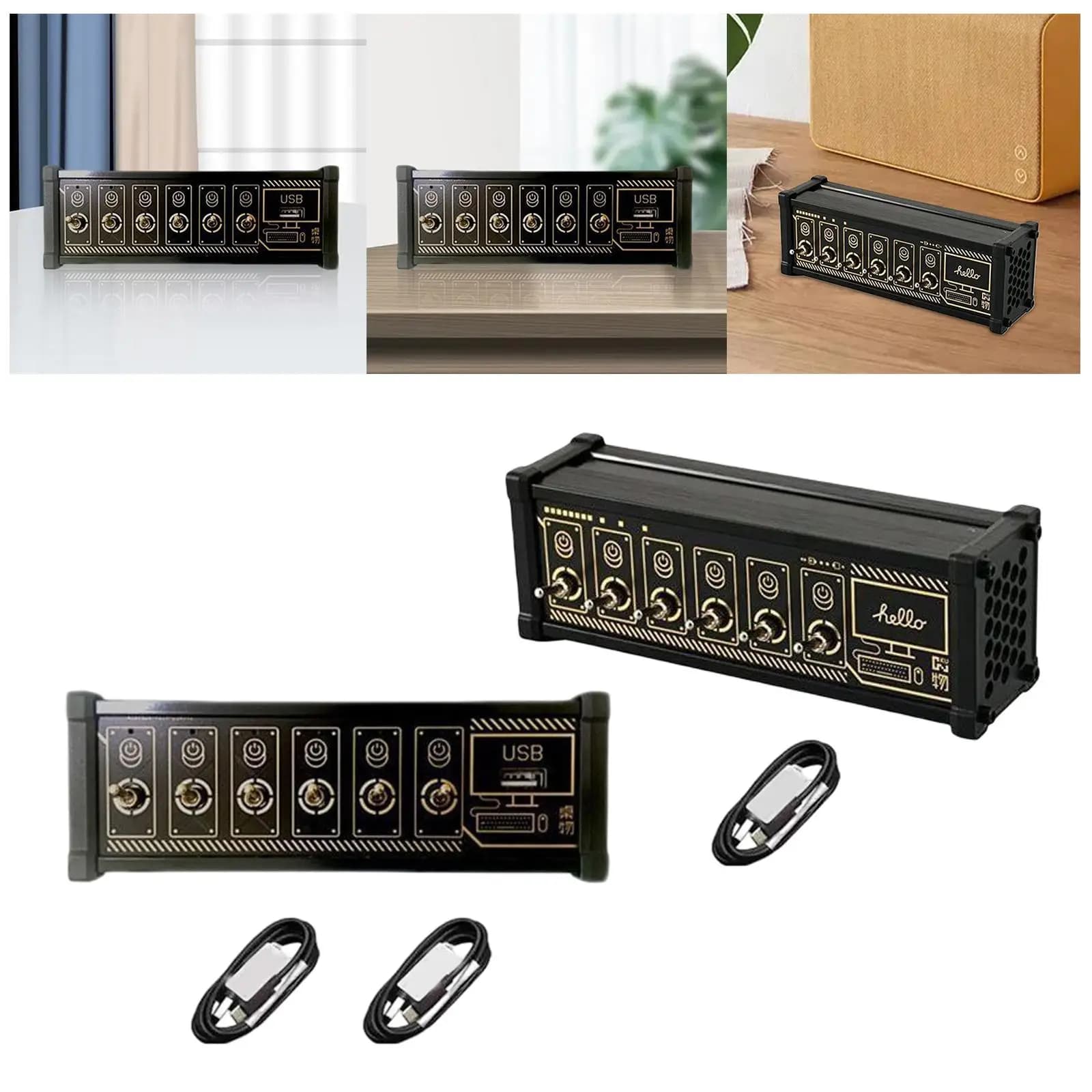 6 Port USB Hub Computer Accessories Power Adapter Type C Input Lightweight
