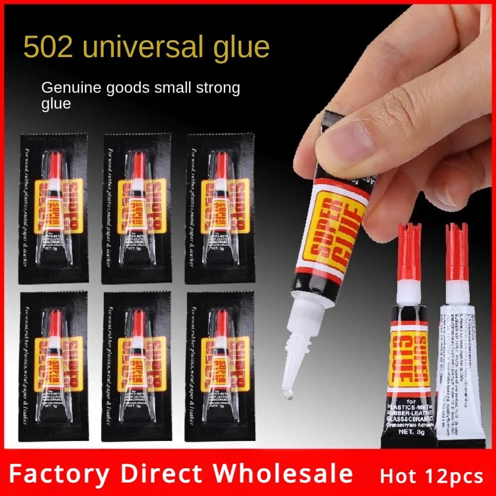 502 Resina Epossidica Istantanea Super Colla Liquidi Legno Gomma Pasta Termica Cianoacrilato Adesivo Metallo Forte Set Trasparente