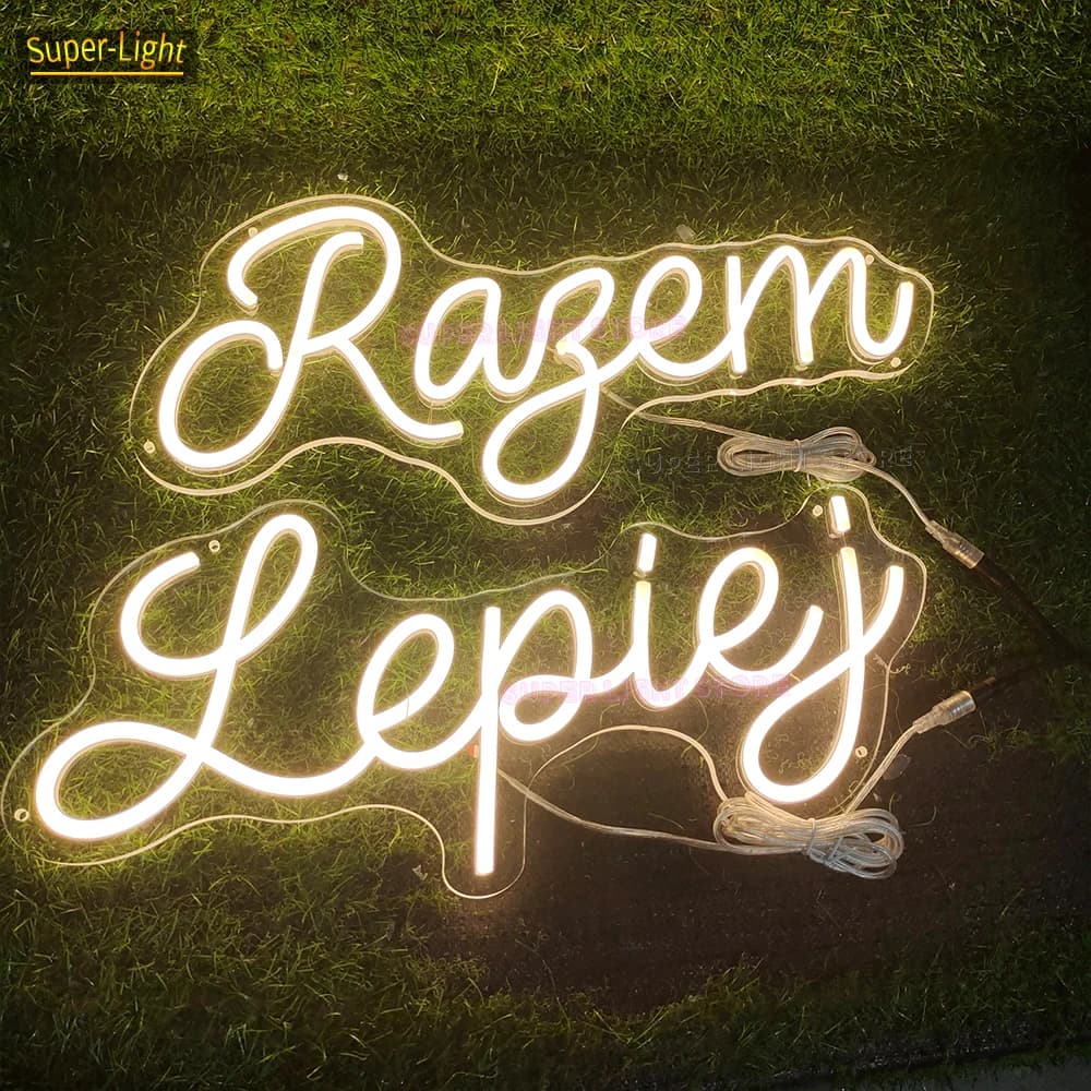 Insegna al neon personalizzata Better Together Insegna luminosa per la decorazione della festa di compleanno di nozze LED Flex Neon Razem Lepiej Sign Light Up Signs