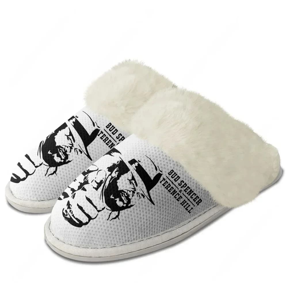 Pantofole in peluche Bud Spencer Terence Hill, calde e leggere, personalizzabili, in cotone, per uomo e donna, per casa e camera da letto, fai da te