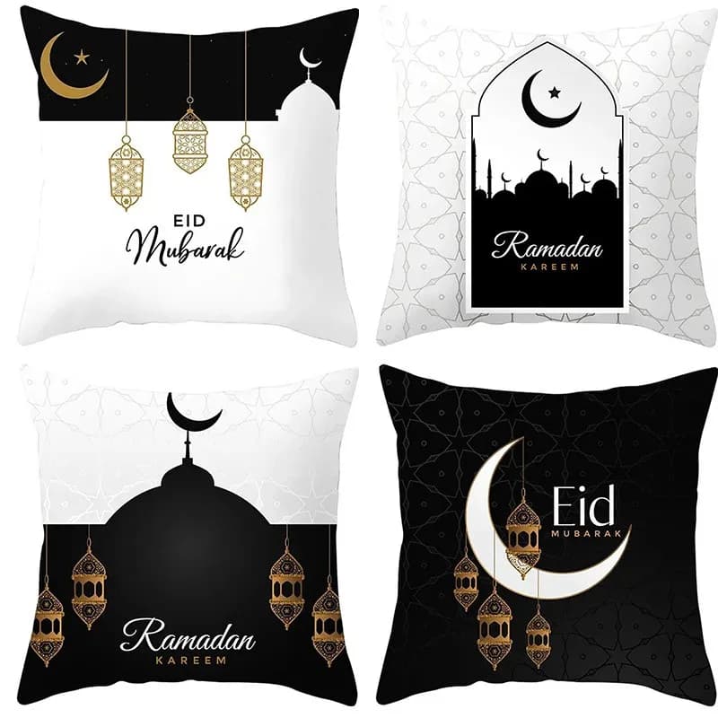 Eid & Ramadan Themed Decorative Pillow Covers Pattern Cushion Cover Suitable for Sofa Bedroom Car Pillow Cover