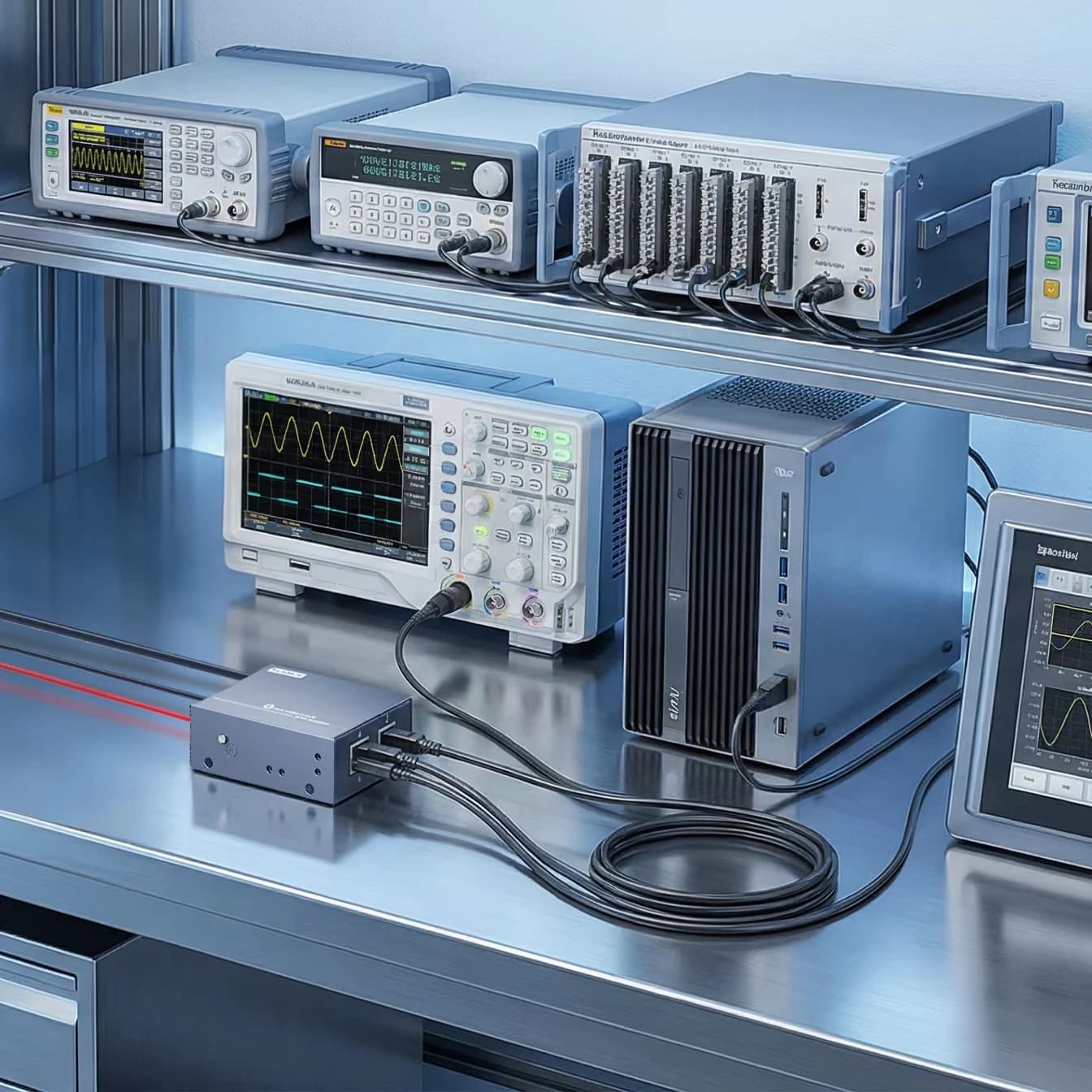 Sipolar Stock AT-4A20M3 Metal DIN Rail 4-Port USB 2.0 480Mbps Isolated Hub -25~80C Lab Use
