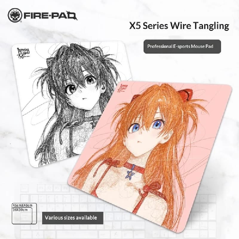 Tappetino per mouse Game Anime X5 Asuka Scribble Style Fine Surface Pro Esports Mat For Fps Csgo Valorant Gamers Due dimensioni disponibili Acg