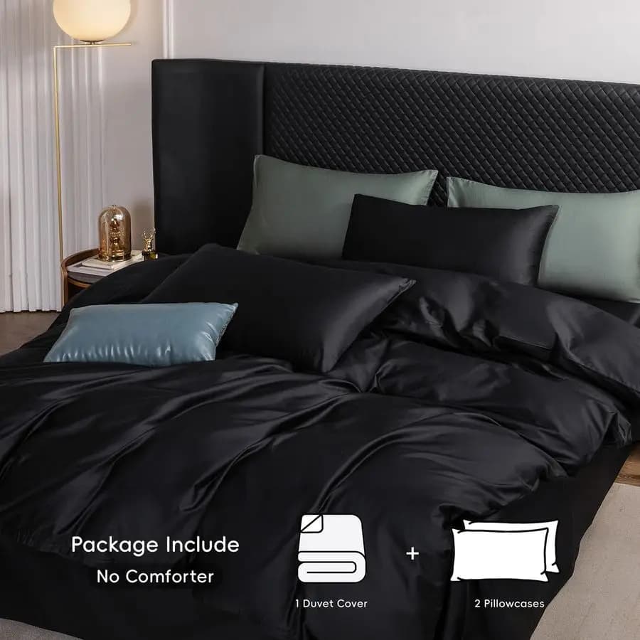 100% 600 Strands Extra Long Fiber Cotton Cover Set, Silent satin, Soft, Breathable, Durable, Hotel quality B