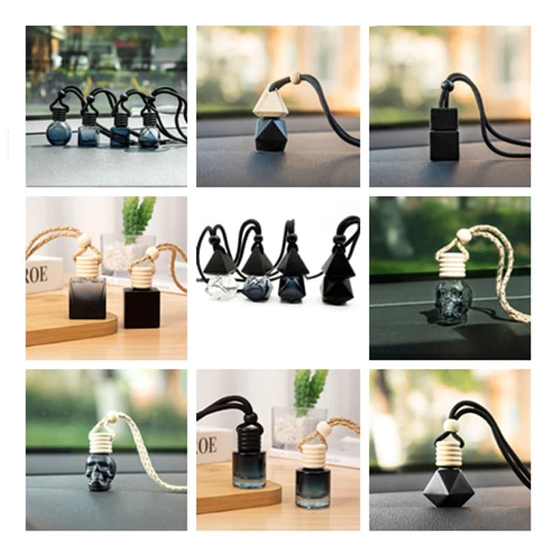 100 pcs Auto Essential Oil Diffuser Fragrance Deodorant Perfume Bottle Bouquet Ornament Hanging Bottle Empty Accessory Interior