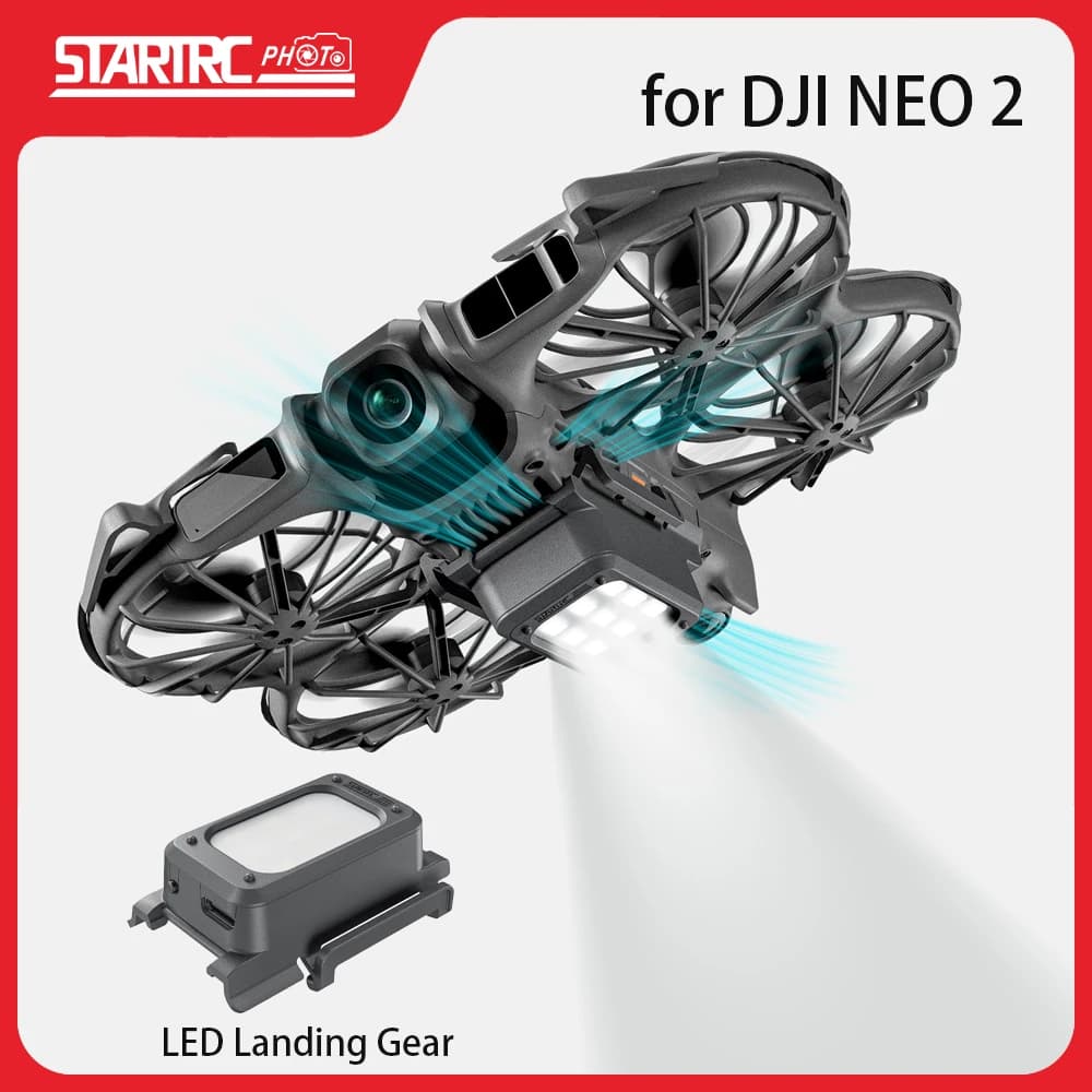Carrello di Atterraggio Illuminato per DJI Neo 2, Accessori per Droni, Luce LED per Volo Notturno, Aumenta l'Altezza
