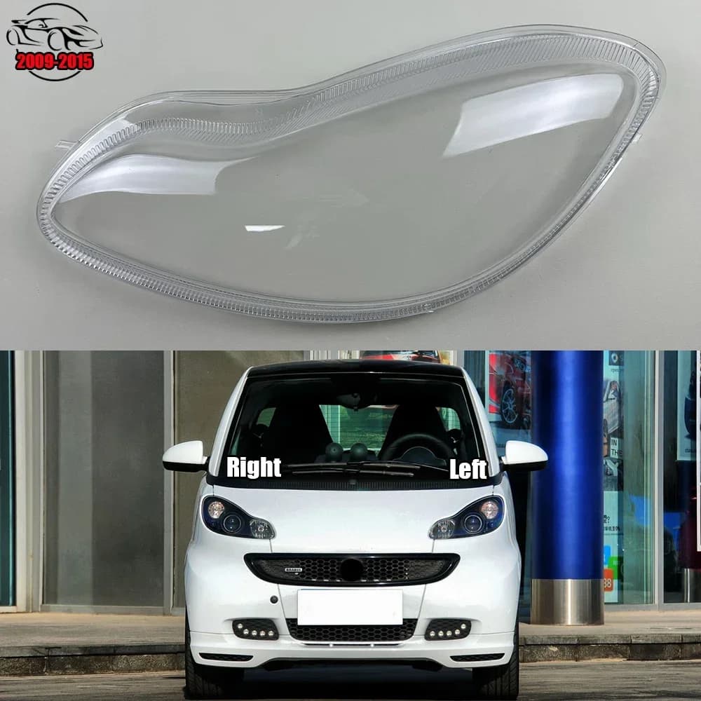 Per Mercedes-Benz Smart Fortwo W451 2009-2015 Faro Copertura Paralume Trasparente Faro Borsette Lente Plexiglass