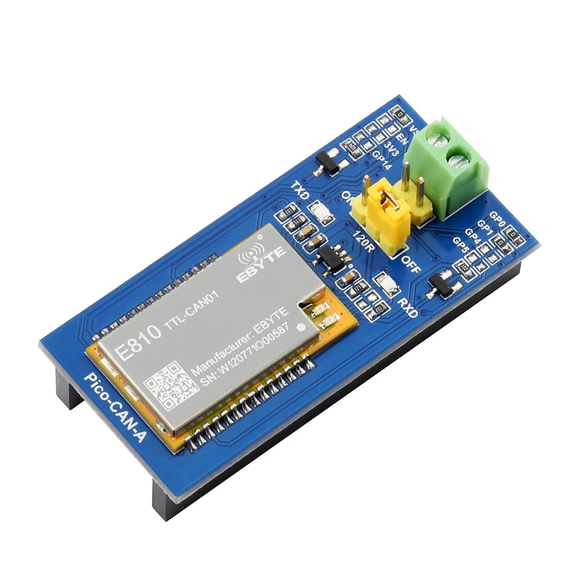 CAN Waveshare bus module for conversion from UART to CAN Raspberry Pi Pico