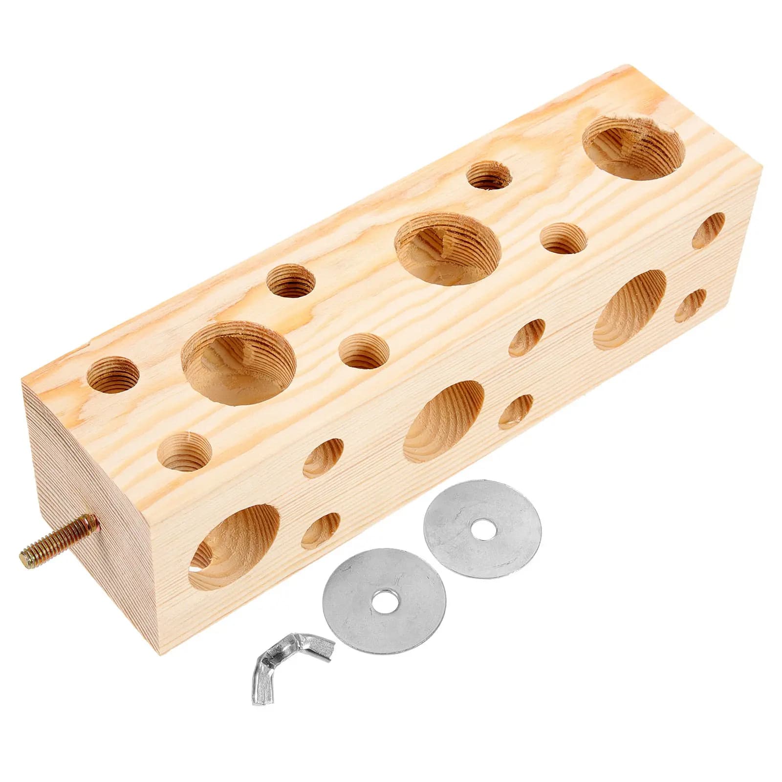 Blocco di Legno per Foraggiamento Pappagalli, Posatoio Resistente all'Usura per Gabbie di Uccelli, Rami Naturali da Masticare per Parrocchetti e Cacatua