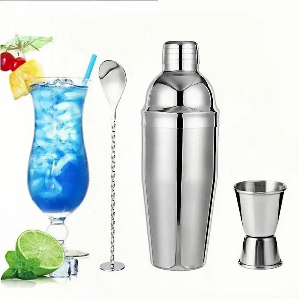 Set da 3 Pezzi per Cocktail, Shaker in Acciaio Inox, Strumenti da Barman, Mixer per Margarita, Shaker per Drink, Shaker per Martini, Kit da Barman