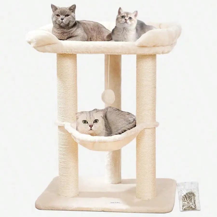 Grande Albero per Gatti da Interno con Design Stabile, Dotato di un Letto Spazioso, Ideale per Maine Coon e Altri Gatti di Taglia Grande
