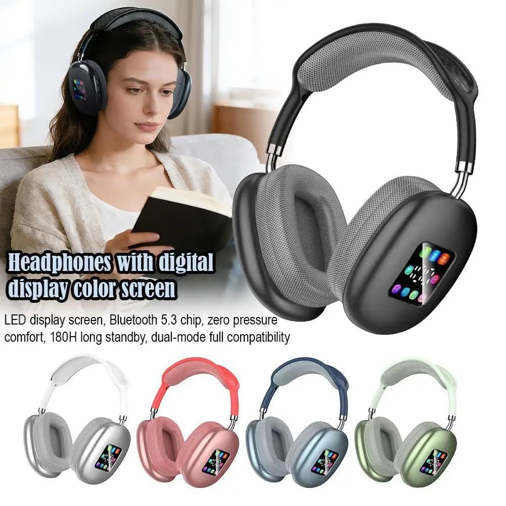 Cuffie Smart 2026 con Schermo LCD Touch, ANC Cancellazione del Rumore, Auricolari Wireless con Controllo AI, Bassi Hi-Fi, Cuffie Bluetooth per Gamer