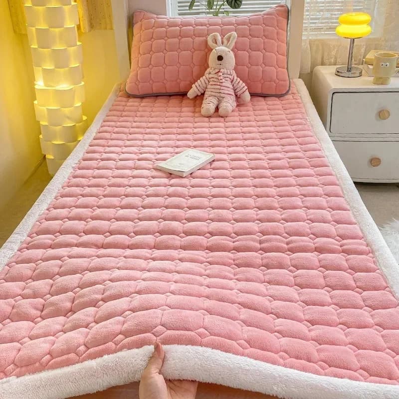 1pc Velluto Al Latte Morbido Materasso Topper Inverno Caldo Lenzuolo Dormitorio Singolo Letto Sottile Zerbino Copriletto Coprimaterasso Tatami Pad