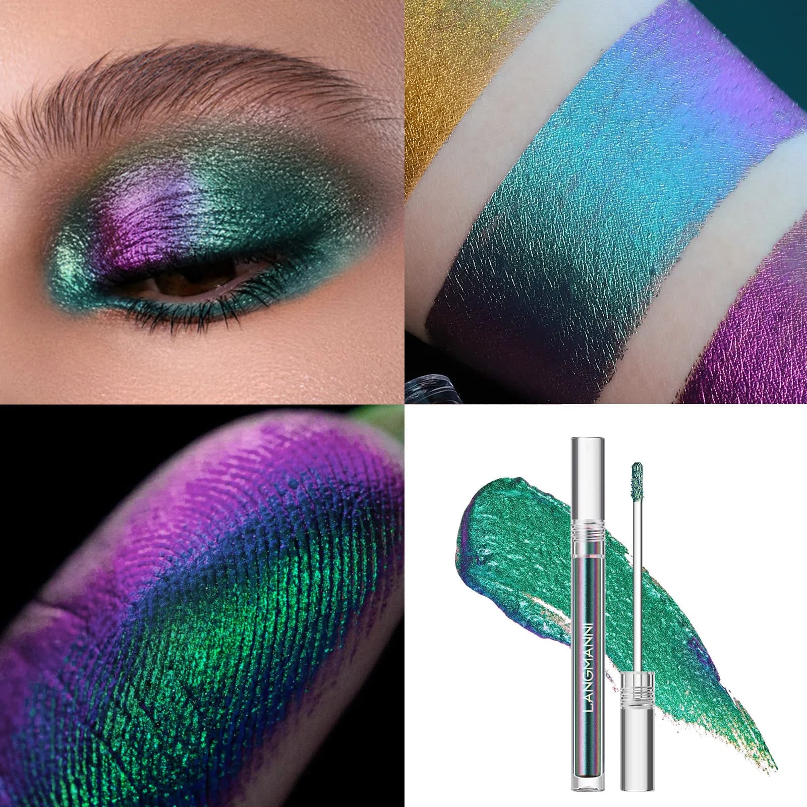 Glitter Highlighter Liquid Eyeshadow Shimmer paillettes Glitter Pearlescent sdraiato baco da seta liquido High Gloss ombretto cosmetici