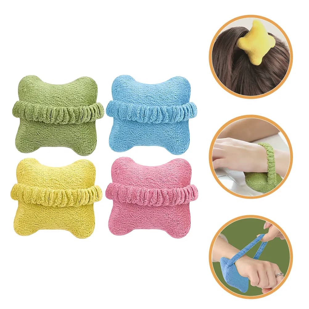 Cuscino per il poggiapolsi del mouse, 4 pezzi, compatto, leggero, cuscino di supporto per il polso, design ergonomico, base antiscivolo per laptop, desktop, giochi, lavoro