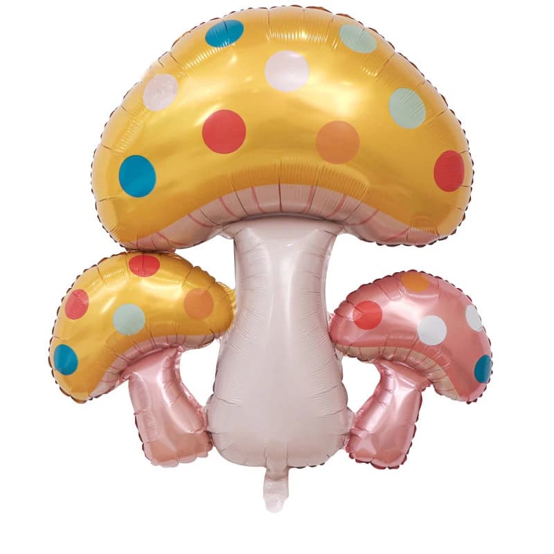 Nuovo Palloncino Foil a Tre Funghi, Decorazioni per Feste a Tema, Palloncini per Feste di Compleanno per Bambini