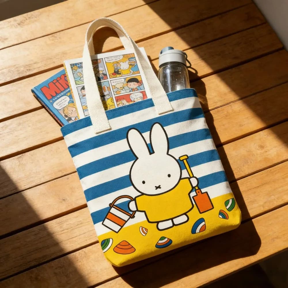 Borsa a Tracolla in Tela Miffy Rabbit, Borsa Casual Leggera, Accessorio Moda Cartoon per Donne, per Uso Quotidiano, Shopping e Viaggi