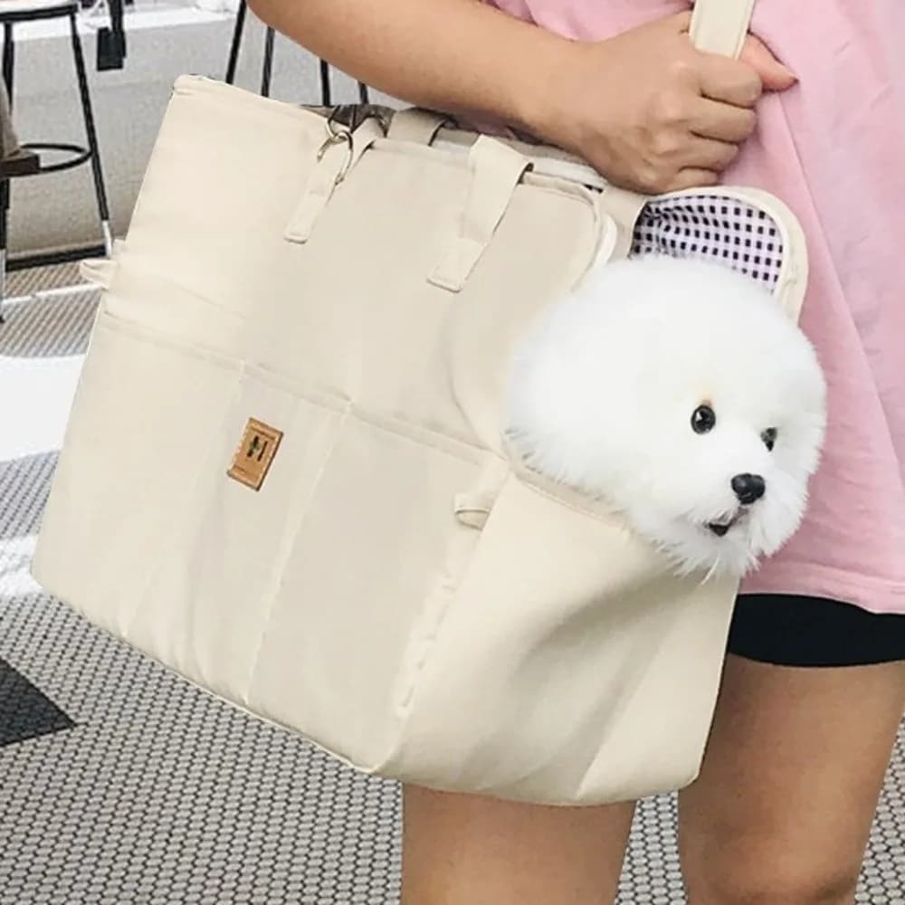 Trasportino Portatile per Animali Domestici con Cinghie di Sicurezza, Traspirante e Antiscivolo, Borsa a Tracolla Morbida per Cani e Gatti, Utilizzabile anche come Seggiolino Auto