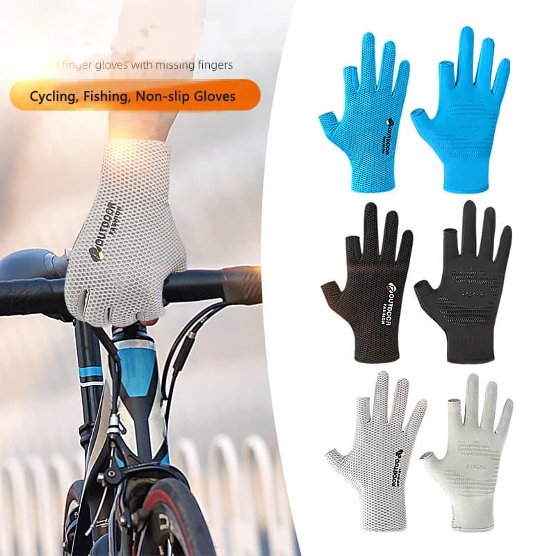 Guanti da ciclismo Guanti da pesca traspiranti in rete Guanti touchscreen antiscivolo Protezione solare Guanti sportivi da esterno ad asciugatura rapida