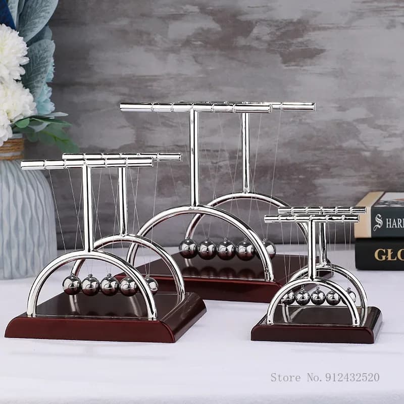 Sfera dell'equilibrio in acciaio Fisica Scienza Pendolo Sviluppo divertente precoce Giocattolo da scrivania educativo Regalo, Culla di Newton grande, media, piccola