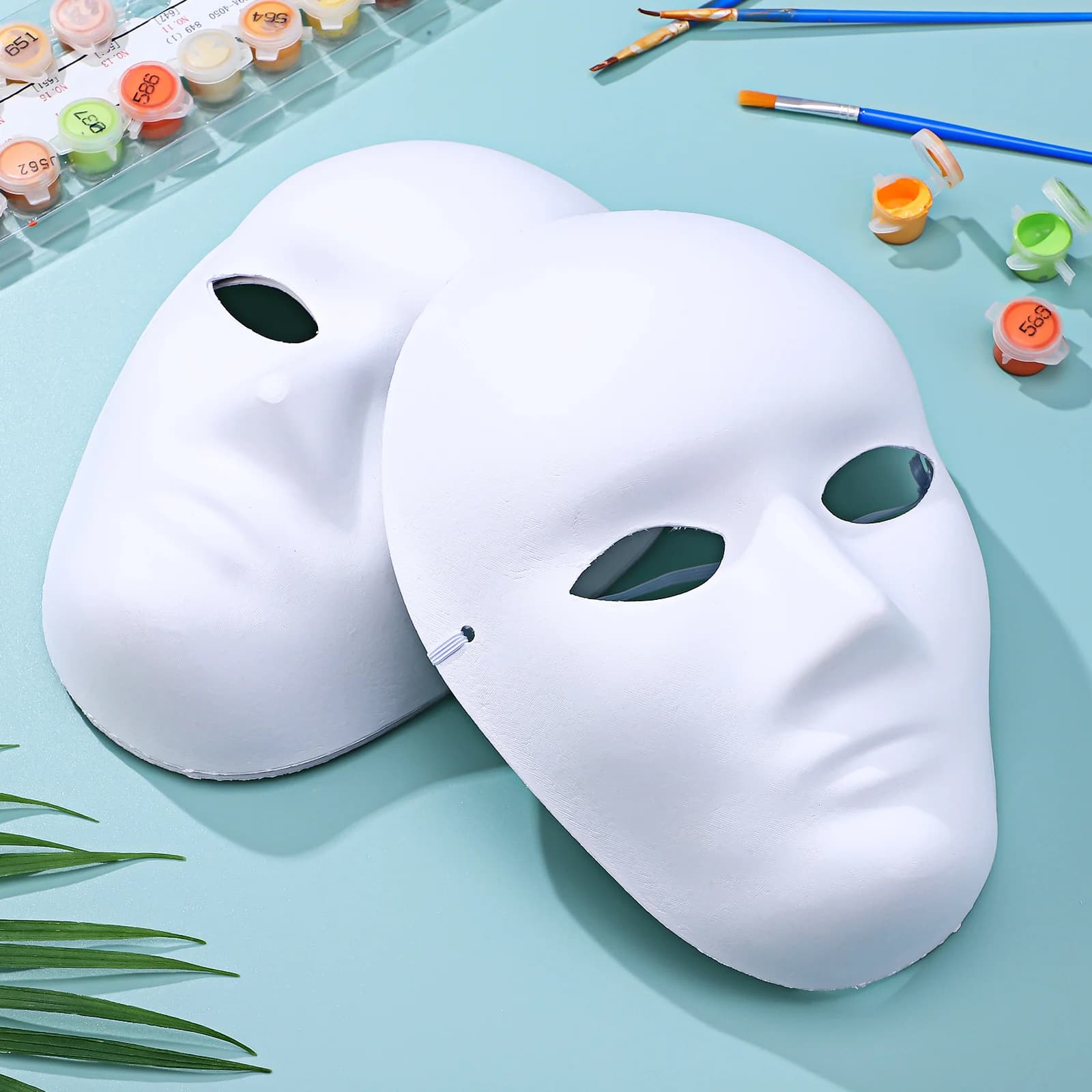4 pezzi maschere verniciabili maschera bianca costume maschere vuote per decorare maschera di carta fai da te uso versatile Halloween Natale