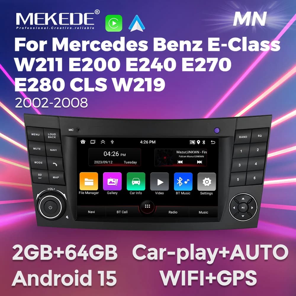 Autoradio MEKEDE 64G for Mercedes Benz E Class E W211 E200 E220 E300 E350 E240 E270 E280 W219 Smart Multimedia System for Auto
