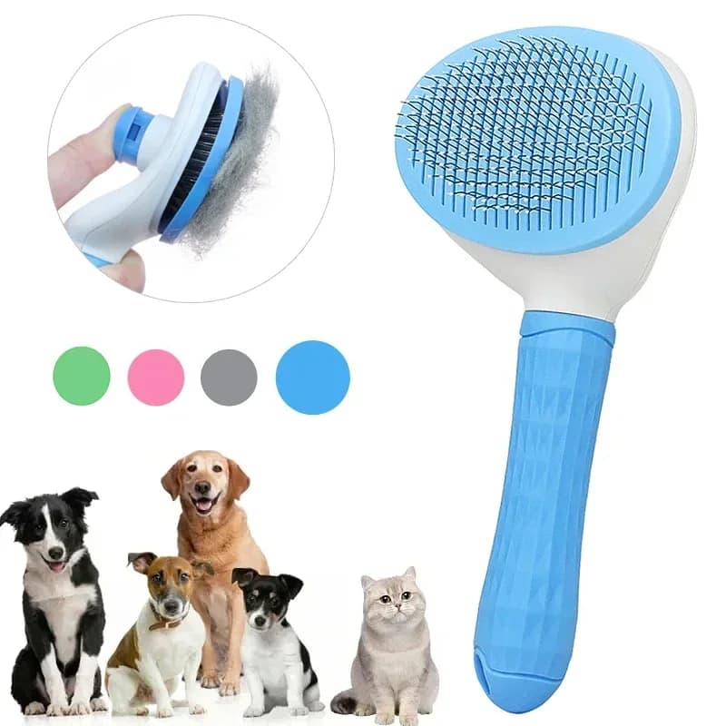 Spazzola per Cani e Gatti, Pettine Autopulente per Rimozione Peli, Strumenti per Toelettatura Animali Domestici, Accessori per Cani