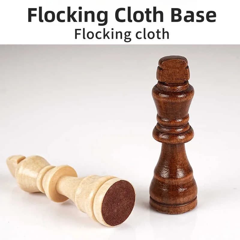 Set di pezzi degli scacchi in vero legno, 32 pezzi, accessori per scacchiera bianchi e neri, gioco degli scacchi in legno con feltro, scacchi internazionali