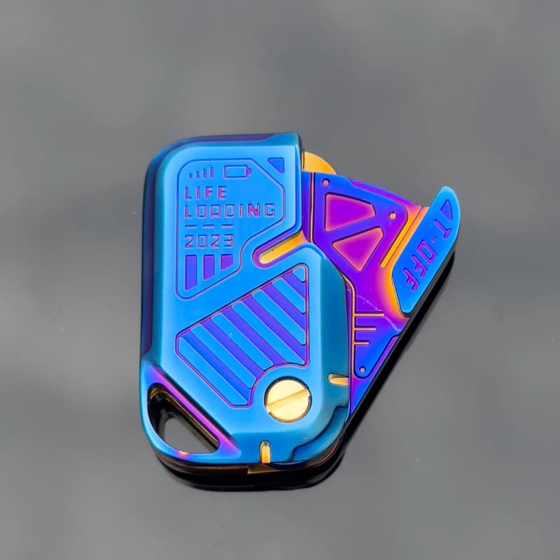Giocattolo Antistress EDC, Mescolatore di Carte Meccanico, Fidget Spinner in Metallo per Adulti, Alta Tecnologia, Nero, con Funzione Clicking a Moneta