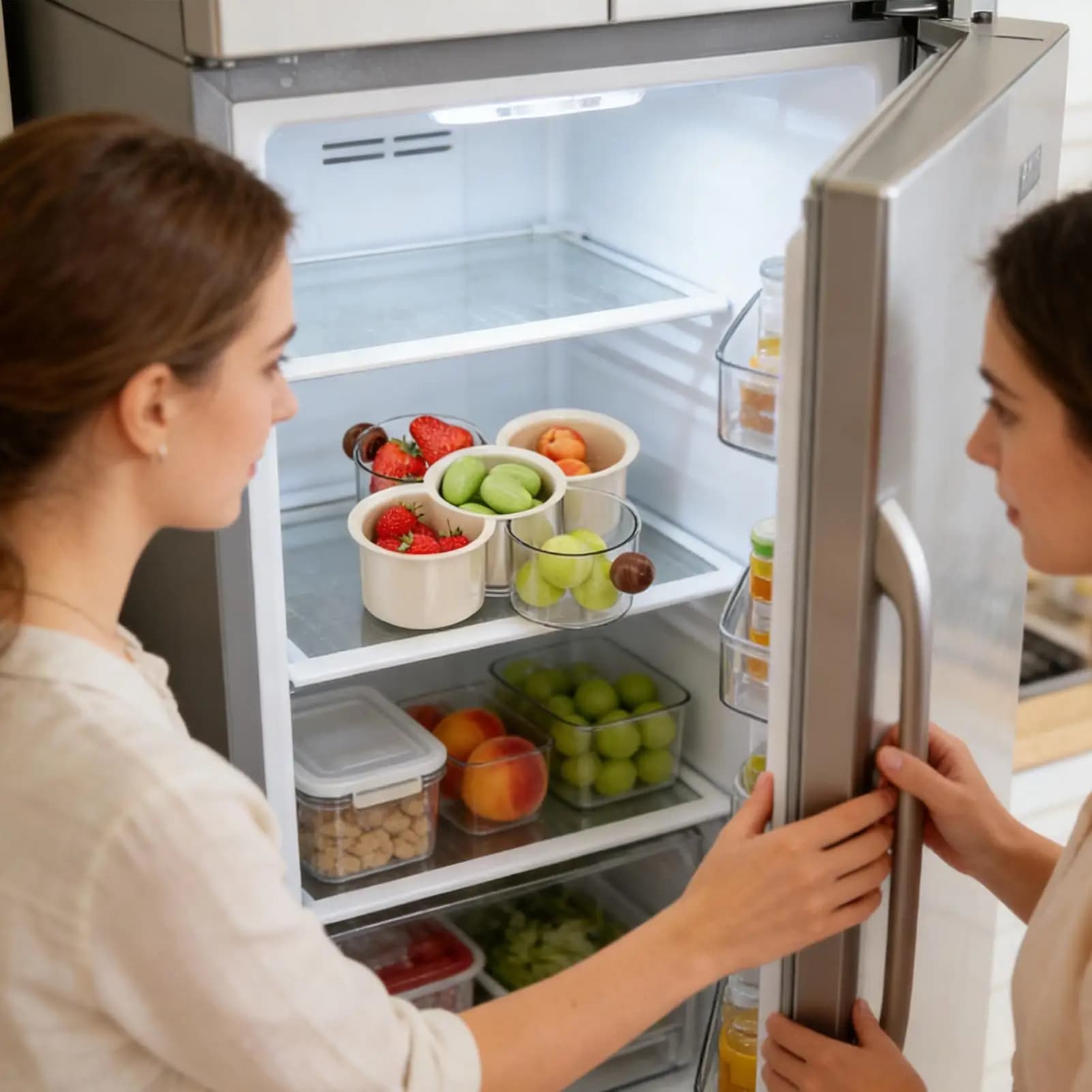 Vassoio Girevole a 5 Scomparti per Alimenti, Contenitore Rotante a 360° per Frutta Secca, Snack e Verdure, Piatto da Servizio per Cucina Domestica