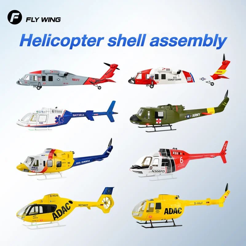 Elicottero RC FLYWING Classe 470 Black Hawk MH-60 MH-60R, Modello di Simulazione con Telecomando, Accessori per Carrozzeria Senza Movimento
