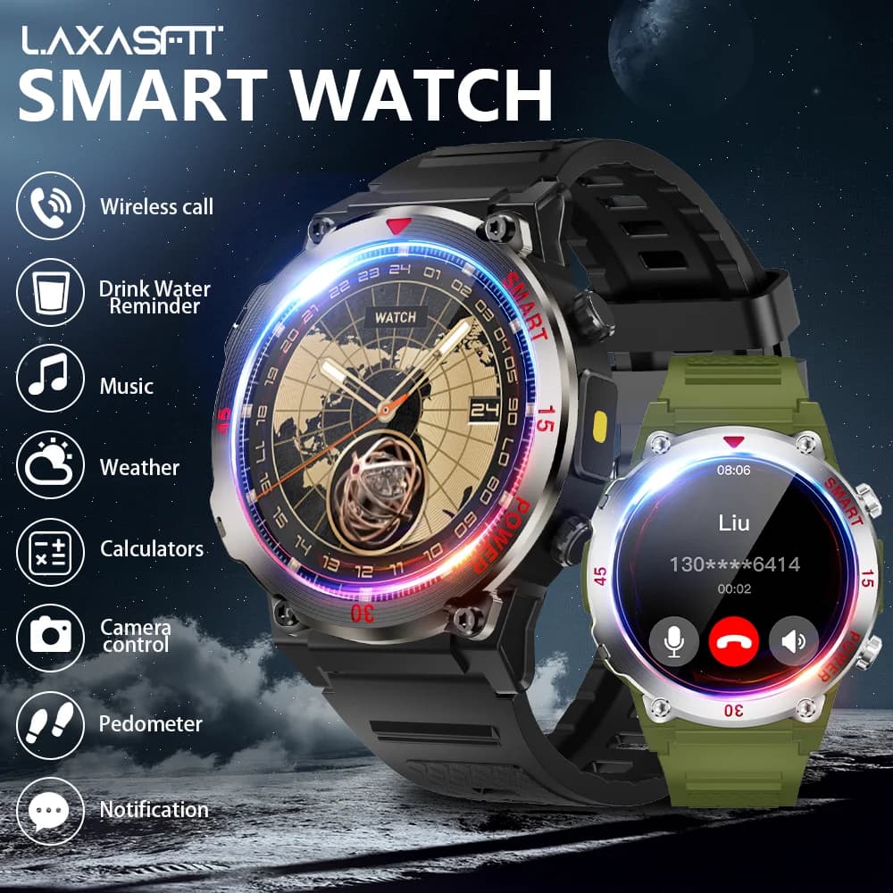 LAXASFIT Sport Smart Watch Bluetooth Chiamate Musica 1.52 pollici HD Modalità di allenamento multiple Sport all'aria aperta da uomo Smartwatch 2025 Nuovo