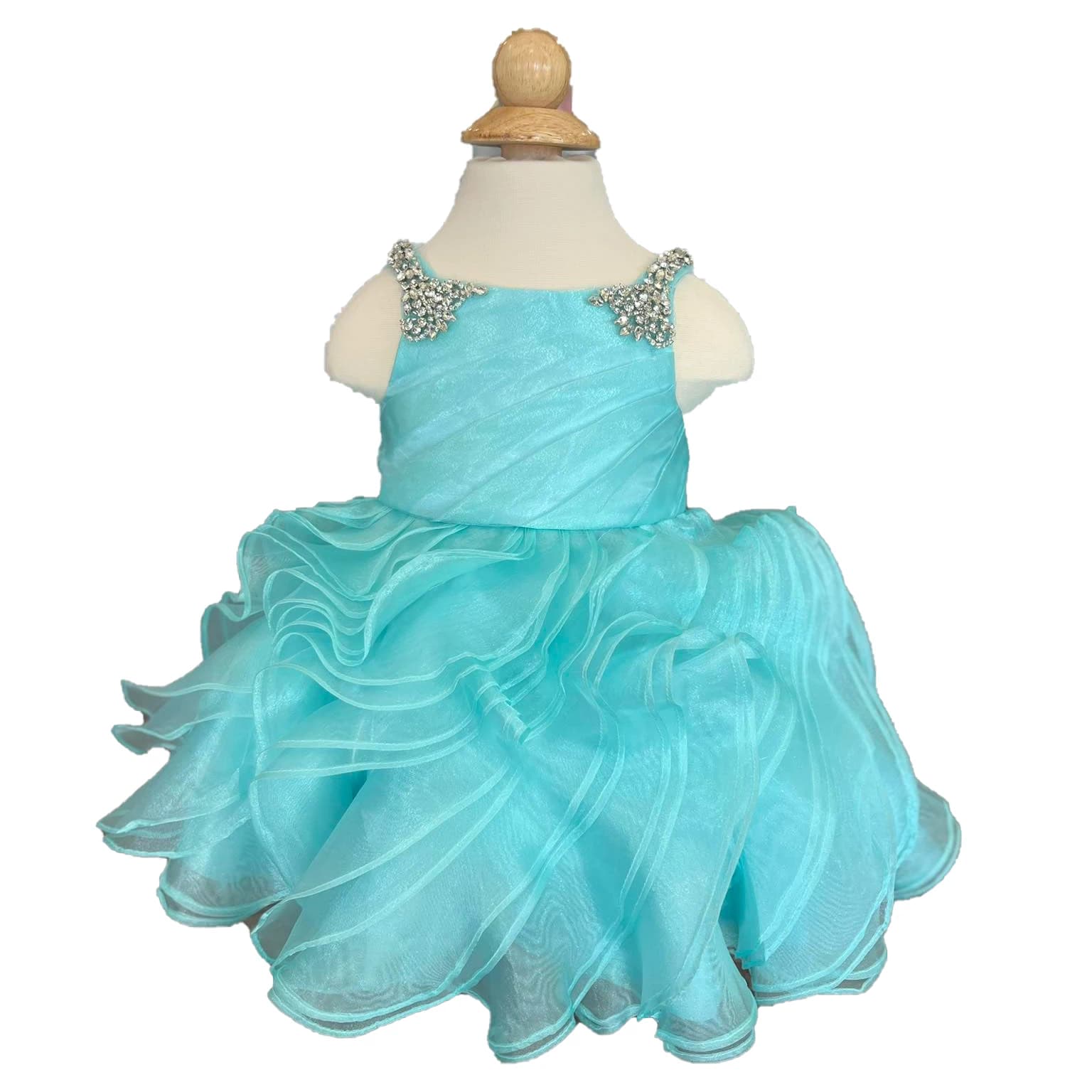 Abito da Cerimonia per Bambina Glitz Cupcake, Vestito con Cristalli Azzurro Chiaro e Rosa, Tutu per Compleanno, Festa Formale, Cocktail Party, per Neonata e Bambina