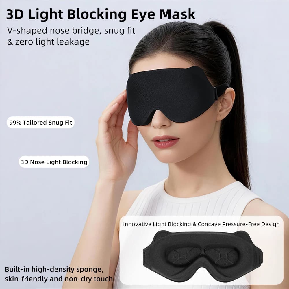 Nuova Maschera per Dormire 3D Stereoscopica, Blocca la Luce, Traspirante e Senza Pressione, per Studenti Uomini e Donne, Maschera per il Sonno